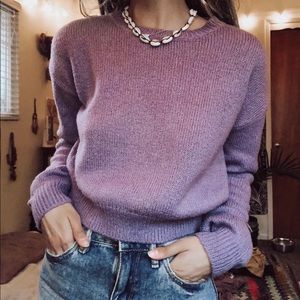 purple crop top sweater